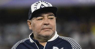 The late Diego Armando Maradona prior to a Superliga 2019/20 match at Alberto J. Armando Stadium, Buenos Aires, Argentina, March 7, 2020. (Getty Images Photo)