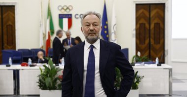 Juventus president Gianluca Ferrero inside the court before the hearing, Rome, Italy, April 19, 2023. (Reuters Photo)