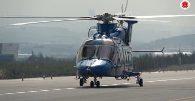 The T625 Gökbey Utility Helicopter begins its test flight, undisclosed location, April 22, 2023. (IHA Photo)