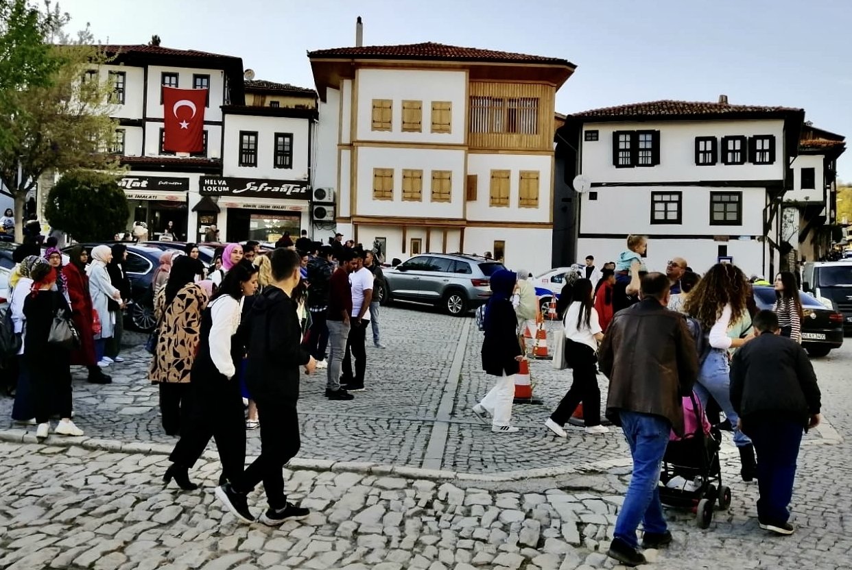 A high influx of visitors came to Safranbolu, a district of Karabük, which is included in the UNESCO World Heritage List to observe Ramadan Bayram, Karabük, Türkiye, April 22, 2023. (AA Photo)