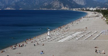 A general view of Konyaaltı beach in the Mediterranean resort city of Antalya, Türkiye, June 19, 2020. (Reuters Photo)