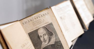 William Shakespeare&#039;s First Folio on display at Christie&#039;s in London, U.K., April 24, 2023. (Reuters Photo)