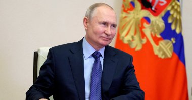 Russian President Vladimir Putin chairs a meeting at the Novo-Ogaryovo state residence outside Moscow, Russia, April 21, 2023.