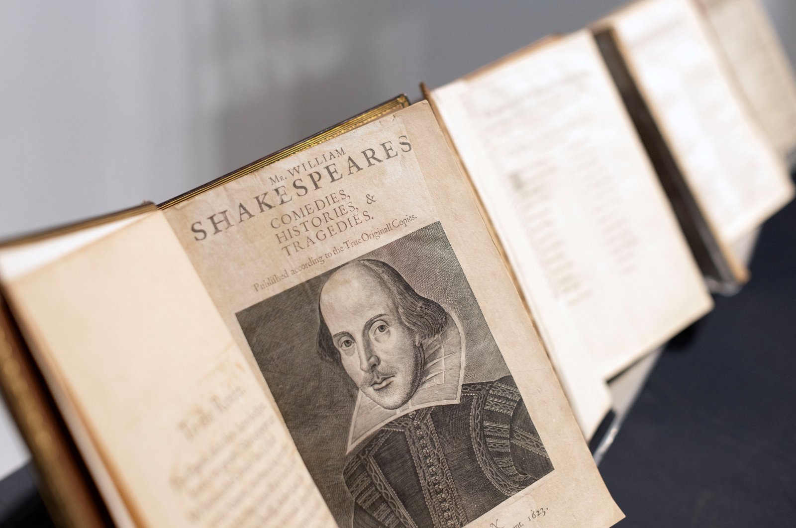 William Shakespeare&#039;s First Folio on display at Christie&#039;s in London, U.K., April 24, 2023. (Reuters Photo)