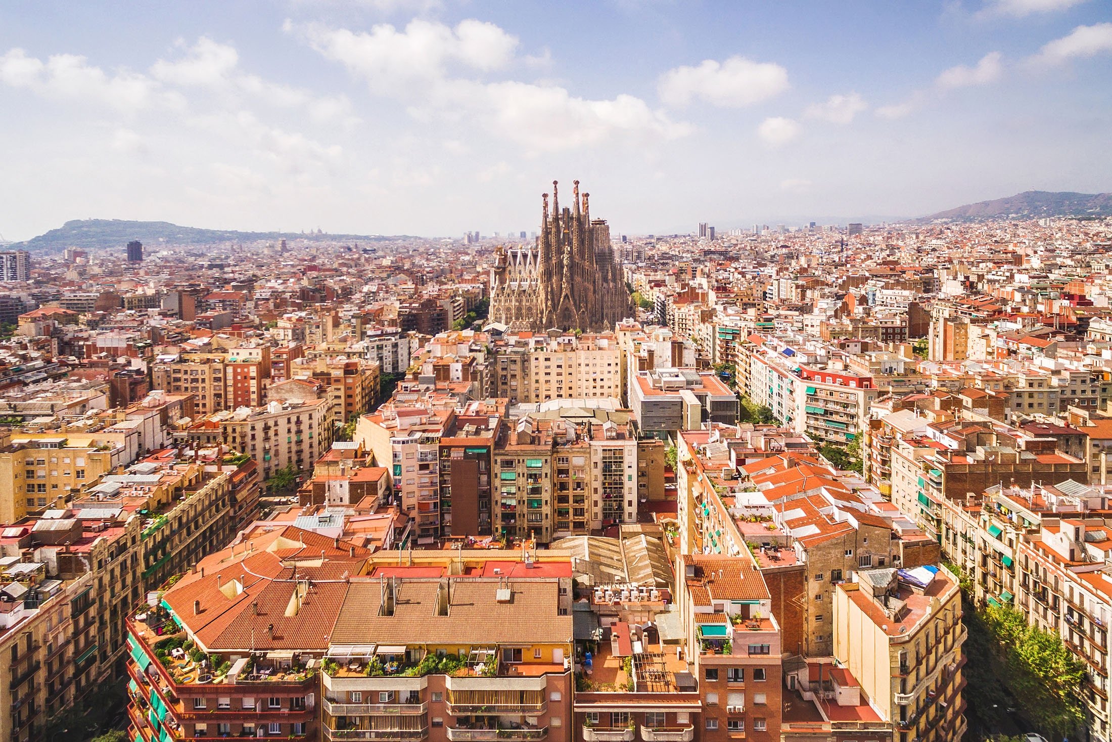 An aerial view of the city of Barcelona, Spain. (Shutterstock Photo)