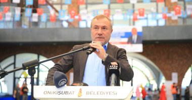 Birol Aydın, President of Türkiye Special Athletes Sports Federation addressing the Academy for the Future  1 for children with Down Syndrome, Kahramanmaraş, Türkiye, April 25, 2023. (AA Photo)