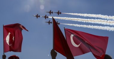  Turkish Air Forces aerobatics team, The Turkish Stars perform in Teknofest 2021, July 27, 2021. (AA File Photo)