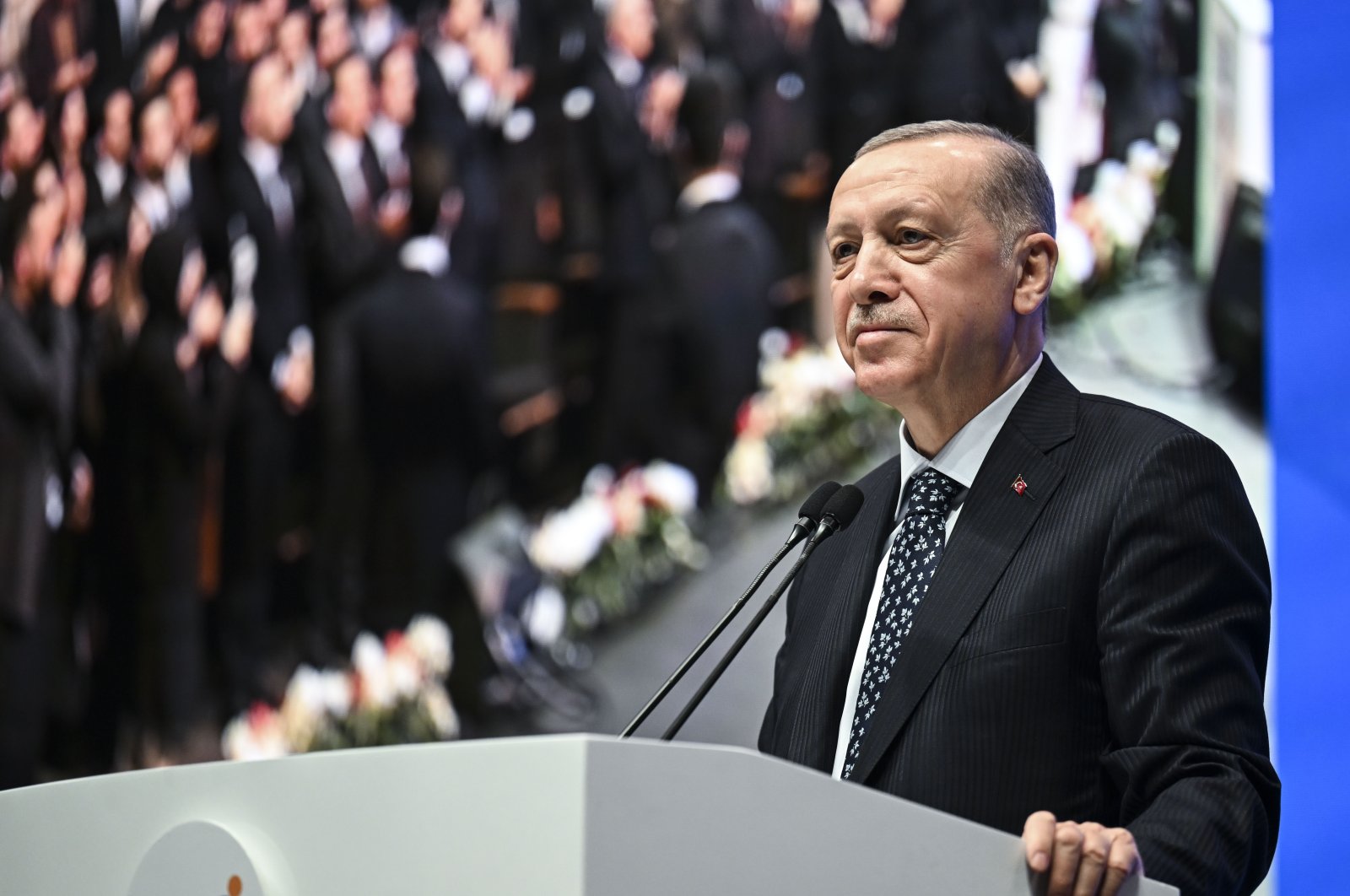 President Recep Tayyip Erdoğan speaks at an event, in the capital Ankara, Türkiye, April 25, 2023. (AA Photo)