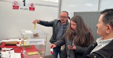 People cast their vote at a polling station, in Cologne, Germany, April 27, 2023. (AA Photo) 