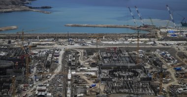 An aerial view shows the parts of Akkuyu Nuclear Power Plant (NPP) in Mersin, Türkiye, April 25, 2023. (AA Photo)