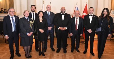 Executives of CANiK and AEI Systems and other officials pose for a photo during an event in Istanbul, Türkiye, April 26, 2023. (Courtesy of CANiK)