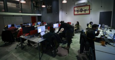 Game developers are seen at a technopark in the western province of Izmir, Turkey, March 25, 2021. (AA Photo)