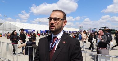 Malta's parliamentary secretary for youth, research, and innovation Keith Azzopardi Tanti speaks to Anadolu Agency at Teknofest in Istanbul, April 28, 2023. (AA Photo)