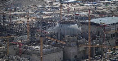 An aerial view of the construction of Akkuyu Nuclear Power Plant in Mersin, Türkiye, April 26, 2023. (AFP Photo)