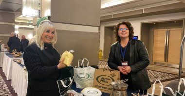 Participants visit the stands at the "International Workshop of Geopark Management" in Zonguldak, Türkiye, April 30, 2023. (AA Photo)