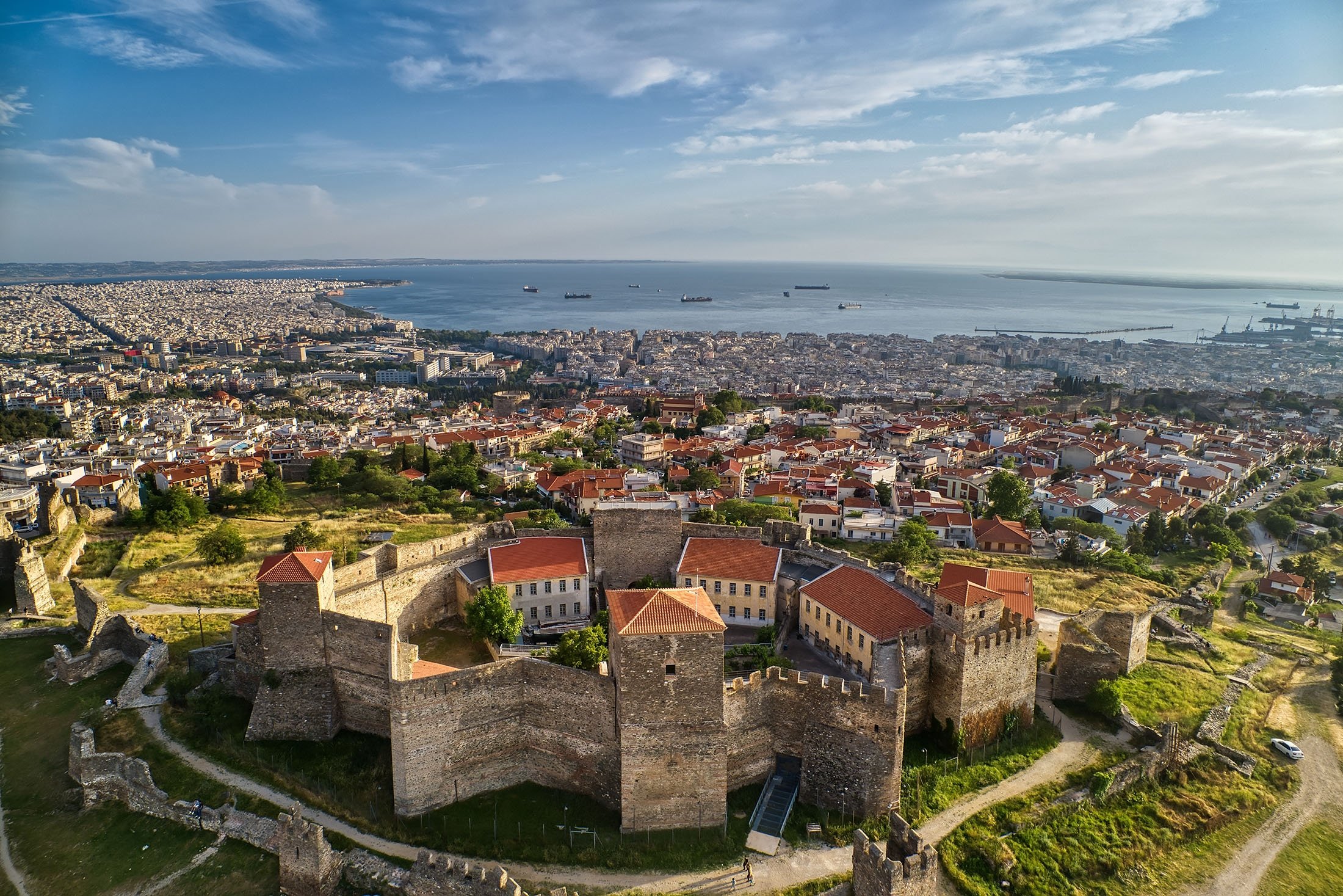 Pemandangan udara Benteng Yedikule, di Thessaloniki, Yunani.  (Foto Shutterstock)