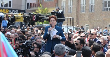 Meral Akşener speaks at an event in Nevşehir, central Türkiye, May 1, 2023. (AA Photo) 
