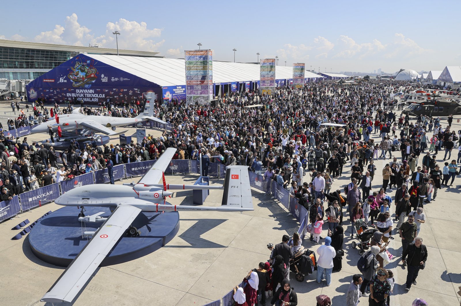People are seen at the now-closed Atatürk Airport as part of Teknofest, Türkiye’s premier aerospace and technology festival, in Istanbul, Türkiye, May 1, 2023. (AA Photo)