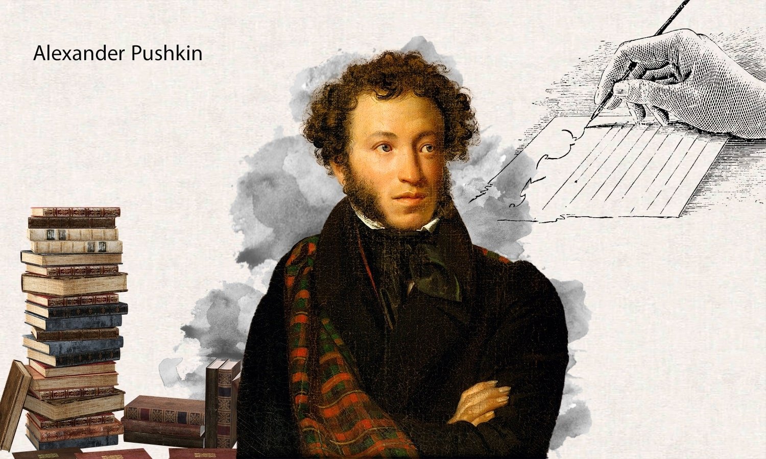 The illustration shows Alexander Pushkin. (Getty Images Photo / Edited by Betül Tilmaç)