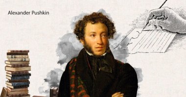 The illustration shows Alexander Pushkin. (Getty Images Photo / Edited by Betül Tilmaç)