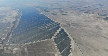 A view of the Kalyon Karapınar Solar Power Plan in the central Anatolian province of Konya, Türkiye, March 9, 2023. (AA Photo)