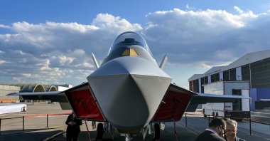 Türkiye&#039;s national combat aircraft TF-X, which is named &quot;KAAN&quot;, Ankara, Türkiye, May 2, 2023. (AA Photo)