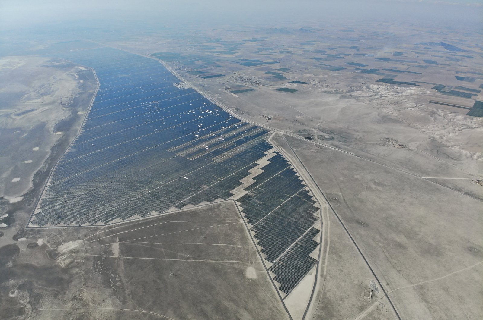 A view of the Kalyon Karapınar Solar Power Plan in the central Anatolian province of Konya, Türkiye, March 9, 2023. (AA Photo)