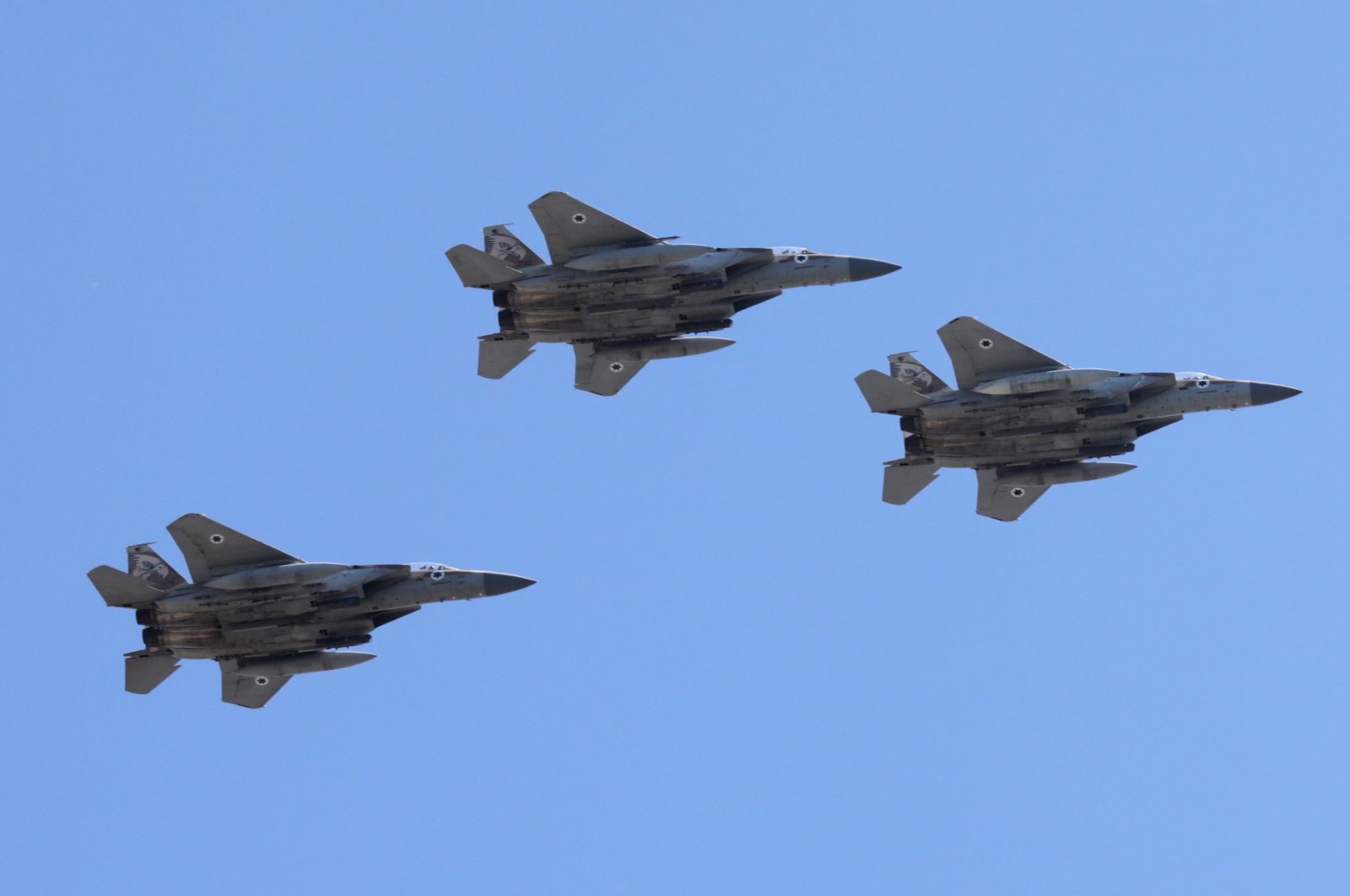Israeli Air Force fighter jets seen flying over Jerusalem, Israel, April 25, 2023. (EPA Photo)