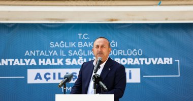 Foreign Minister Mevlüt Çavuşoğlu speaks at an event in Antalya, southern Türkiye, May 1, 2023. (AA Photo)