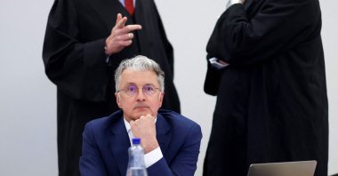 Rupert Stadler, former CEO of German car manufacturer Audi, sits in the courtroom during his trial, at the regional court, in Munich, southern Germany, on May 3, 2023. (AFP photo)