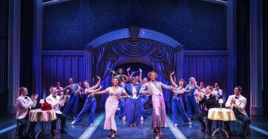 This image released by Polk &amp; Co. shows the cast during a performance of &quot;Some Like It Hot.&quot; (AP Photo)