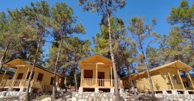 Bungalow houses in construction are seen in Şanlıurfa province, Türkiye, July 27, 2022. (IHA Photo)