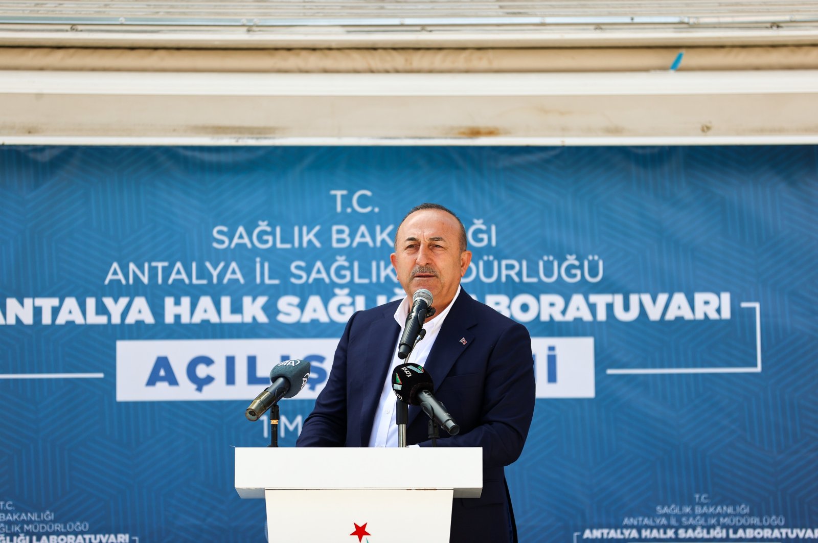 Foreign Minister Mevlüt Çavuşoğlu speaks at an event in Antalya, southern Türkiye, May 1, 2023. (AA Photo)