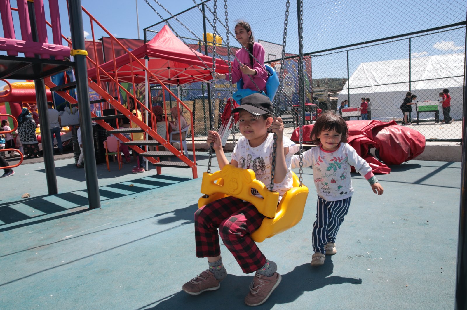 Children play on a new playground in Kahramanmaraş, southeastern Türkiye, March 29, 2023. (AA Photo)