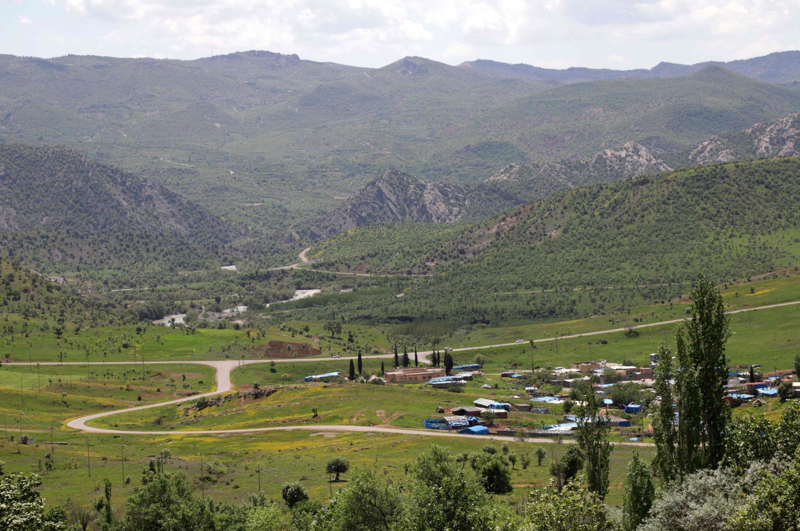 The village of Hiror, where clashes between the Turkish army and fighters from the PKK near the Turkish border have occurred, northern Iraq, April 25, 2023. (AFP Photo)