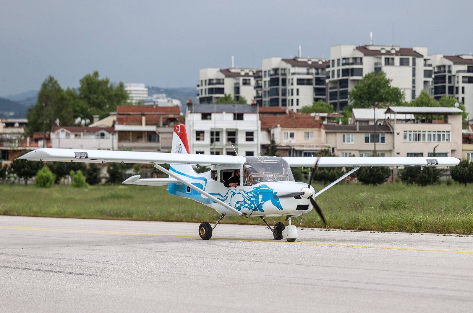A Troy T200 is seen on the runway in Bursa, Türkiye, May 5, 2023. (AA Photo)