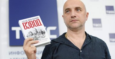Russian writer Zakhar Prilepin gives a press conference to present his new book &quot;Platoon. Officers and rebels of Russian Literature,&quot; in Moscow, Russia, Feb. 21, 2017. (AFP Photo)