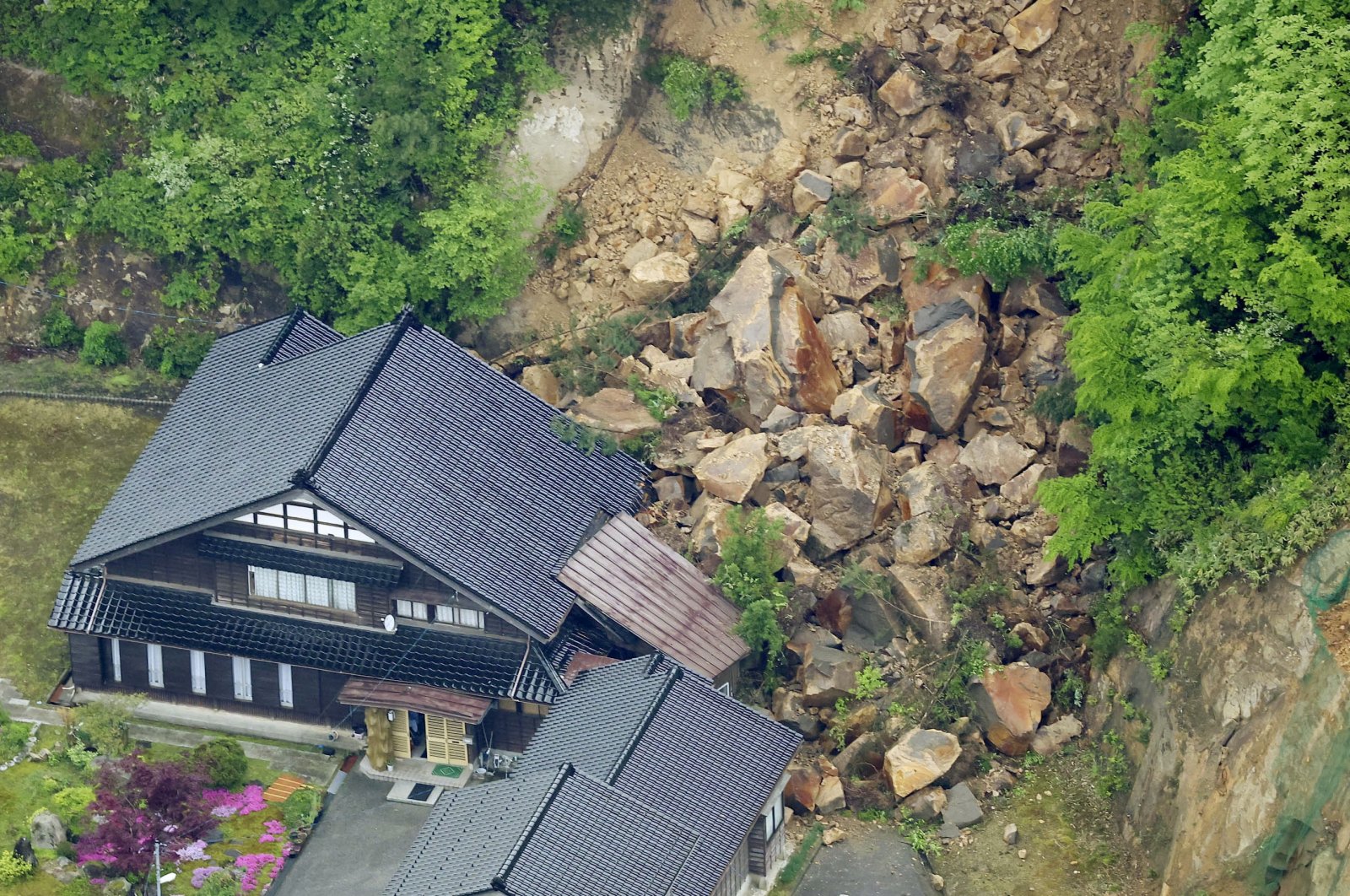 A landslide site, in the aftermath of an earthquake, is seen in Suzu, Ishikawa prefecture, Japan, May 6, 2023. (Reuters Photo)