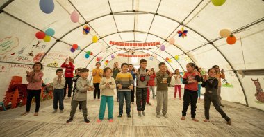 Children take part in dance sessions supported by Göksun Public Education Center Directorate, Kahramanmaraş, Türkiye, May 7, 2023. (AA Photo)