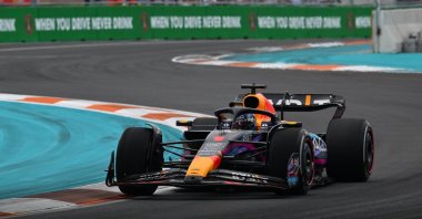 Red Bull Racing's Dutch driver Max Verstappen races during the 2023 Miami Formula One Grand Prix at the Miami International Autodrome in Miami Gardens, Miami, U.S., May 7, 2023. (AFP Photo)