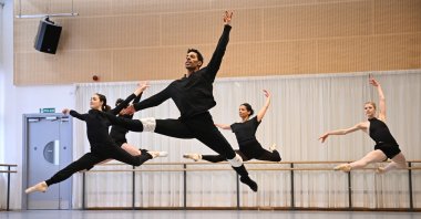 Dancers take part in a rehearsal for &quot;Black Sabbath - the Ballet&quot; at the Birmingham Hippodrome in Birmingham, U.K., April 27, 2023. (AFP Photo)