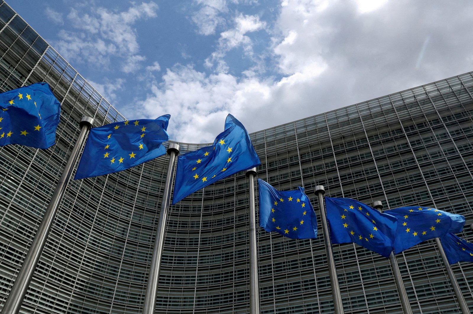 European Union flags flutter outside the European Commission headquarters in Brussels, Belgium, June 5, 2020. (Reuters Photo)
