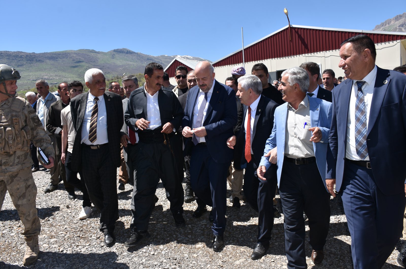 Deputy Commerce Minister Rıza Tuna Turagay (center) is seen at the site of the new border gate in Hakkari, May 8, 2023. (AA Photo)