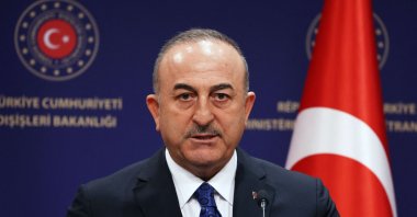 Turkish Foreign Minister Mevlüt Çavuşoğlu attends a  joint news conference with the  Egyptian Foreign Affairs minister in Ankara on April 13, 2023. (AFP File Photo)