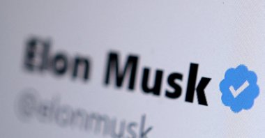 Elon Musk Twitter account verification badge is seen in this illustration taken Nov. 4, 2022. (Reuters Photo)