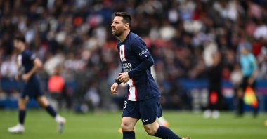 PSG's Lionel Messi during the Ligue 1 match between Paris Saint-Germain and FC Lorient at Parc des Princes, Paris, France, April 30, 2023. (Getty Images Photo)