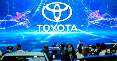 Visitors gather at the Toyota booth during the 44th Bangkok International Motor Show in Bangkok, Thailand, March 23, 2023. (Reuters Photo)