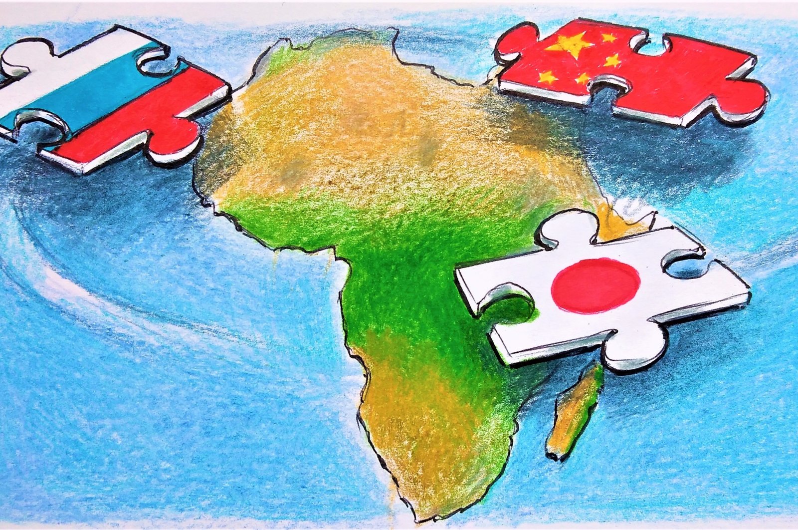 As China appears as a significant competitor in Japanese foreign policy, preventing Beijing&#039;s rapid progress in Africa since the 2000s is one of the primary goals of the Tokyo administration. (Illustration by Erhan Yalvaç)