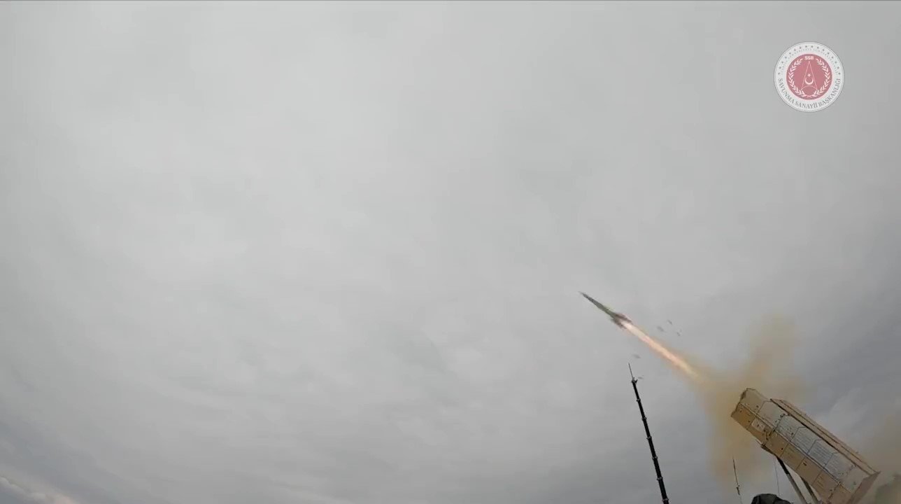 A screengrab from a video shows the test-firing of Siper missile in Sinop, Türkiye, May 11, 2023. 