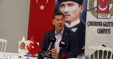 Turkish presidential candidate Sinan Oğan speaks at a news conference in the southern Adana province, Türkiye, May 11, 2023. (DHA Photo)